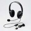ELECOM HS-103UBK ヘッドセット/Φ40mmドライバー/両耳/USB/簡易パッケージ (HS-103UBK)
