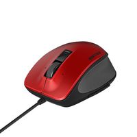 BUFFALO BSMBU500MRD 有線BlueLEDプレミアムフィットマウス Mサイズ レッド (BSMBU500MRD)画像