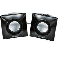 ELECOM Bevel shaped PCスピーカー/6W/2ch/ブラック MS-P03ABK (MS-P03ABK)画像