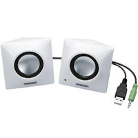 ELECOM Bevel shaped USBスピーカー/2W/2ch/ホワイト MS-P03UWH (MS-P03UWH)画像