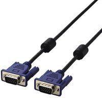 ELECOM フェライトコア付 スリム同軸ディスプレイケーブル 2.0m/D-Sub15pin(ミニ)オス-D-Sub15pin(ミニ)オス(ブラック) (CAC-20BK)画像