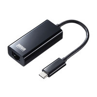 サンワサプライ USB-CVLAN2BKN USB3.2 TypeC-LAN変換アダプタ(ブラック) (USB-CVLAN2BKN)画像
