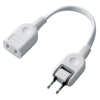 ELECOM ACアダプタ用 電源延長コード/2P/1個口/ホワイト (T-ADR1WH)画像
