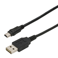 PLANEX 迷わず挿せるTHE FLIPPER USBケーブルA(オス) to MiniB(オス)黒50cm (UFC-ANB-05-BK)画像