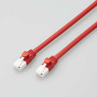 ELECOM LANケーブルC6A対応EU RoHS指令準拠簡易PKG仕様5mヨリ線レッド (LD-GPAT/RD5/RS)画像