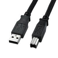 サンワサプライ KU20-NM50K2 ナイロンメッシュUSB2.0ケーブル (KU20-NM50K2)画像