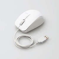 ELECOM BlueLEDマウス/有線/3ボタン/サイドラバー/抗菌/ホワイト (M-BL27UBKWH)画像