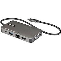 USB Type-Cマルチ変換アダプター/USB-C-4K30Hz HDMI または 1080p VGA/100W Power Deliveryパススルー対応/5Gbps USBポート x3/ギガビット有線LAN/USB-C マルチハブ画像