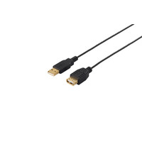 BUFFALO USB2.0延長ケーブル (A to A) スリムタイプ 0.5m ブラック (BSUAASM205BK)画像