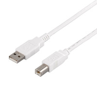 BUFFALO USB2.0ケーブル (A to B) ホワイト 3.0m (BSUAB230WH)画像