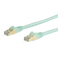 StarTech カテゴリー6a LANケーブル 5m アクア ツメ折れ防止RJ45コネクタ CAT6aイーサネットケーブル (6ASPAT5MAQ)画像