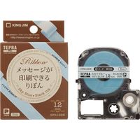 KING JIM PROテープカートリッジ りぼんスカイブルー/黒 (SFR12BK)画像