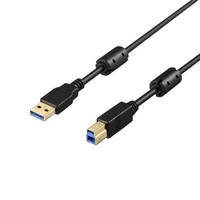 BUFFALO BU3ABFC10BK USB3.2Gen1 A-B フェライトコア付 1m ブラック (BU3ABFC10BK)画像