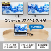 RATOC Systems ワイヤレスHDMI分配送受信機(1対2分配、HDMI to HDMI) (RS-WLSP1)画像