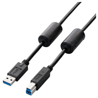 ELECOM フェライトコア付き USB3.0ケーブル(A-B)/3.0m/ブラック (USB3-BF30BK)画像