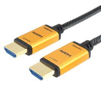 ホーリック 光ファイバー HDMIケーブル 50m メッシュケーブル ゴールド (HH500-548GM)画像