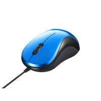 BUFFALO BSMBU100BL 有線 BlueLED 静音 3ボタンマウス ブルー (BSMBU100BL)画像