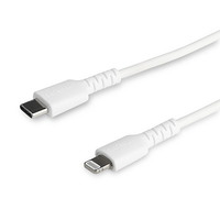 StarTech USB Type-C-Lightning ケーブル 1m ホワイト Apple MFi認証iPhone充電ケーブル 高耐久性 ライトニング-Type C ケーブル (RUSBCLTMM1MW)画像