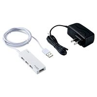 ELECOM USBHUB2.0/AN4Sシリーズ/ACアダプタ/セルフパワー/4ポート/ホワイト (U2H-AN4SWH)画像