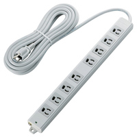 ELECOM 二重構造工事用タップ/3ピン/8個口/5.0m T-WRM3850LG/RS (T-WRM3850LG/RS)画像