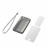 iPhone 3GS用ハードケース&液晶保護フィルムj&ハンドストラップセット(ホワイト)