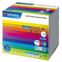 三菱化学メディア Verbatim製 データ用DVD-R CPRM対応 4.7GB 1-16倍速 ワイド印刷エリア 5mmケース入り 20枚 (DHR47JDP20V1)画像