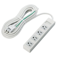 ELECOM RoHS指令 3ピン対応 タップ/4個口/5.0m/ホワイト (T-T01-3450WH/RS)画像