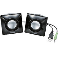 ELECOM Bevel shaped USBスピーカー/2W/2ch/ブラック MS-P03UBK (MS-P03UBK)画像