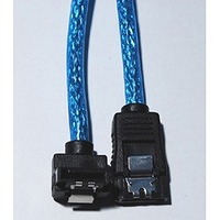 日本トラストテクノロジー バルク シリアルATAラウンドケーブルL型 ラッチ付アオ30cm (NBSAL30BLR)画像