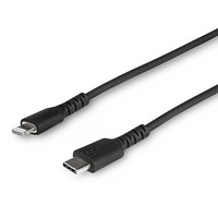 StarTech USB Type-C-Lightning ケーブル 1m ブラック Apple MFi認証iPhone充電ケーブル 高耐久性ライトニングケーブル (RUSBCLTMM1MB)画像