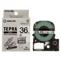 KING JIM SS36KW テプラPRO 強粘着ラベルテープ(白テープ黒文字) (SS36KW)画像