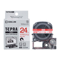 KING JIM テプラPROテープ マグネット 白/赤文字 24mm SJ24SR (SJ24SR)画像