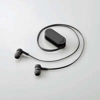 ELECOM ワイヤレスイヤホン/Bluetooth/巻取りタイプ/スモークブラック (LBT-HPC17BK)画像