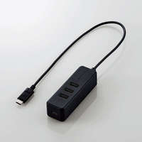 ELECOM USB Type C ハブUSB2.0USB-Aメス3ポートPD対応 ブラック (U2HC-T431PBK)画像
