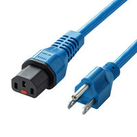 サンワサプライ 抜け防止ロック電源コード 1m ブルー APW12-515C13LK01BL (APW12-515C13LK01BL)画像