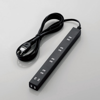 ELECOM 広々タップ/6個口/3.0m/ブラック T-NSL-2630BK (T-NSL-2630BK)画像