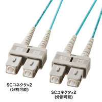 サンワサプライ メガネ型光ファイバケーブル(マルチ50μmOM3、SC×2-SC×2、5m) (HKB-OM3SCSC-05N)画像
