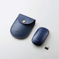 ELECOM M-TM10DBBU BlueLEDマウス/薄型/無線/4ボタン/ポーチ付/ブルー (M-TM10DBBU)画像