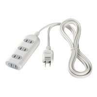 BUFFALO 2ピン式電源タップ 4個口タイプ シャッター付 2m ホワイト (BSTAPSH2420WH)画像