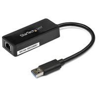 StarTech USB 3.0-Gigabit Ethernet LANアダプタ ブラック (USBポート x1付き) 10/100/1000Mbps NICネットワークアダプタ USB SuperSpeed(オス)-RJ45(メス)有線LANアダプタ (USB31000SPTB)画像